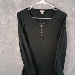Mossimo Supply Co. Black Henley Top
